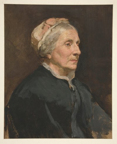 Portret van een oudere vrouw (onbekende zitter) door Edwin Austin Abbey