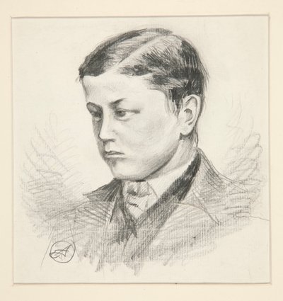 Portret van een niet-geïdentificeerde jonge jongen door Edwin Austin Abbey