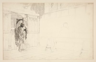 Voorlopige schets voor Merry Wives of Windsor door Edwin Austin Abbey