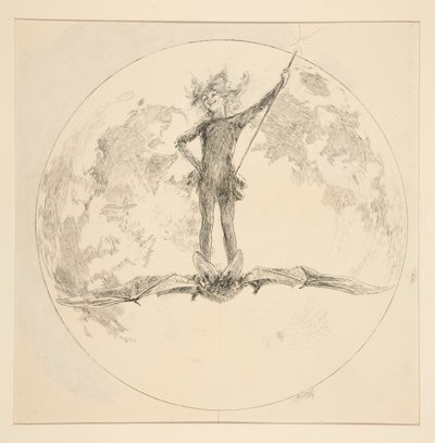 Puck, illustratie voor Act II, Scene ii, Een Midzomernachtsdroom door Edwin Austin Abbey