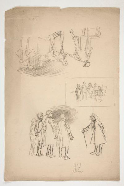 Blad met studies door Edwin Austin Abbey
