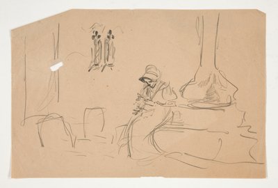Schets voor door Edwin Austin Abbey