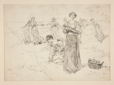 Schets voor door Edwin Austin Abbey