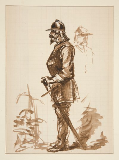 Schets voor door Edwin Austin Abbey