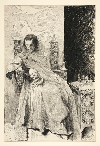 Schets voor King John, uit King John door Edwin Austin Abbey