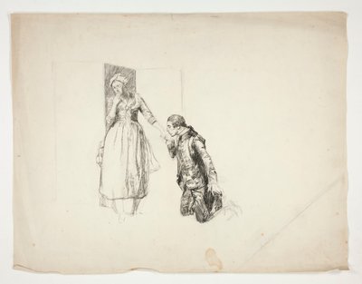 Schets voor Oliver Goldsmith door Edwin Austin Abbey