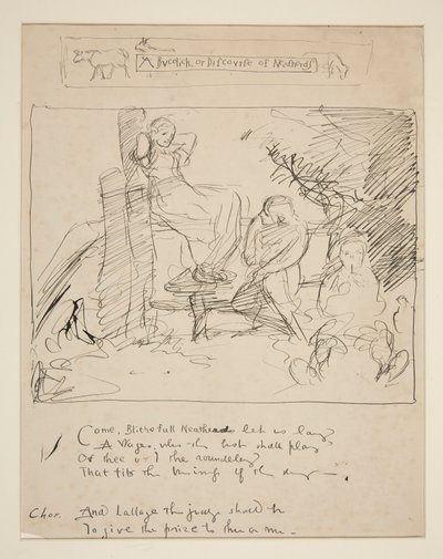 Schets voor een vers door Edwin Austin Abbey
