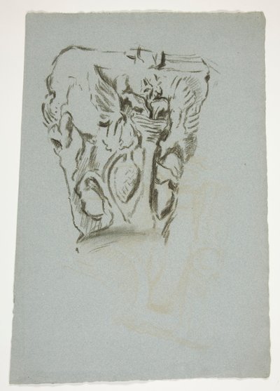 Schets van een kapiteel door Edwin Austin Abbey