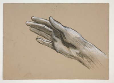Schets van een hand (recto); Compositie studies voor een toneelstuk (?) (verso) door Edwin Austin Abbey