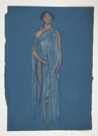 Schets van een vrouw - kostuumstudie voor een toneelstuk? door Edwin Austin Abbey