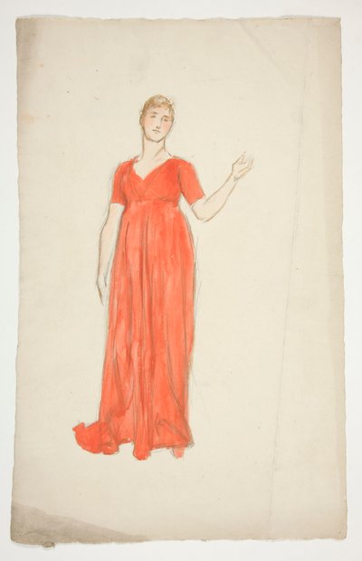 Schets van een vrouw - kostuumstudie voor een toneelstuk? door Edwin Austin Abbey