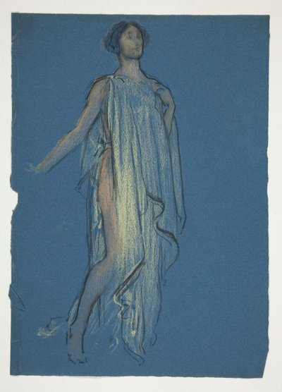 Schets van een vrouw - kostuumstudie voor een toneelstuk? door Edwin Austin Abbey