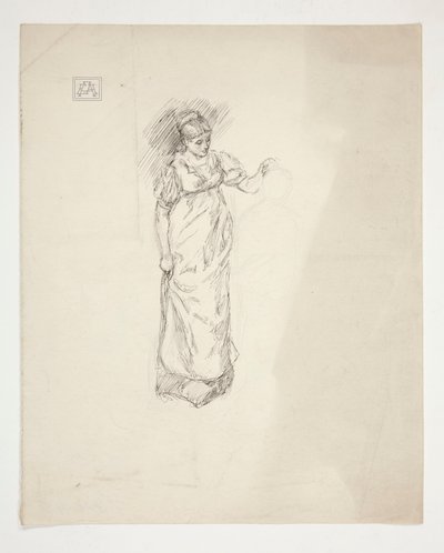Schets van een vrouw - onbekende illustratie door Edwin Austin Abbey