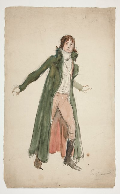 Schets van een jonge man door Edwin Austin Abbey