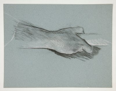 Schets van een hand die een paal vasthoudt door Edwin Austin Abbey
