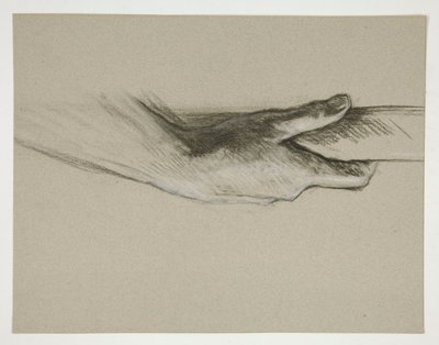Schets van een hand die een paal vasthoudt door Edwin Austin Abbey
