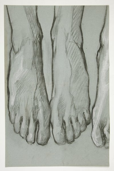 Schets van drie voeten (recto); Schets van één voet (verso) door Edwin Austin Abbey