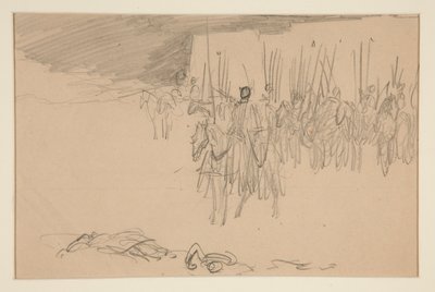Soldaat te paard door Edwin Austin Abbey