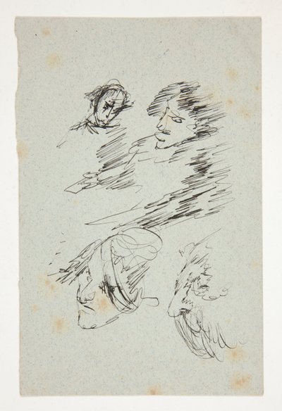 Studie van hoofden door Edwin Austin Abbey