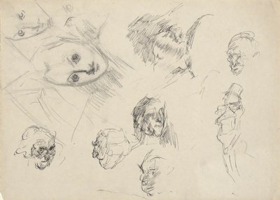 Studies van hoofden door Edwin Austin Abbey