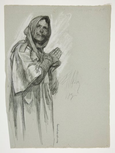 Studie voor door Edwin Austin Abbey