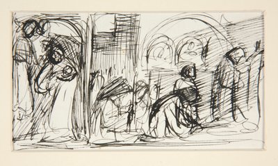 Studie voor door Edwin Austin Abbey