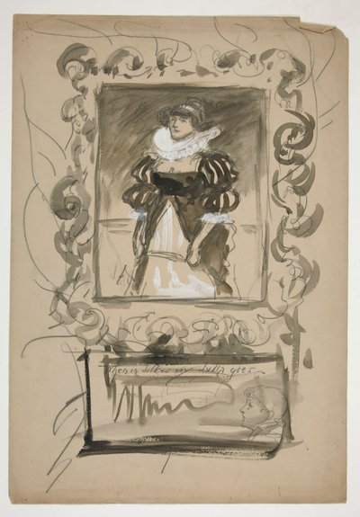 Studie voor door Edwin Austin Abbey