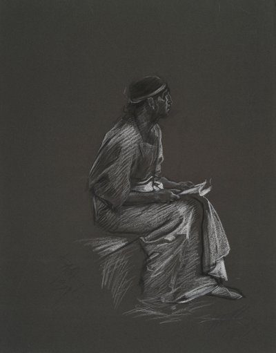 Studie voor door Edwin Austin Abbey