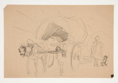 Studie voor .1201 - illustratie voor Oliver Goldsmith door Edwin Austin Abbey