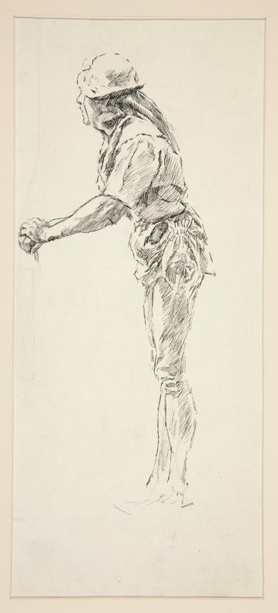 Studie voor Dull, van Liefde door Edwin Austin Abbey