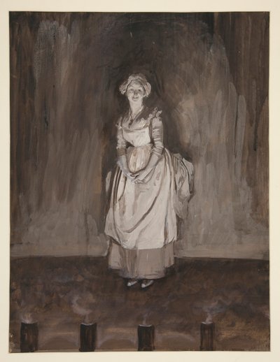 Studie voor Epiloog, illustratie voor Oliver Goldsmith door Edwin Austin Abbey
