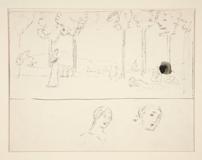 Studie voor Fiametta door Edwin Austin Abbey