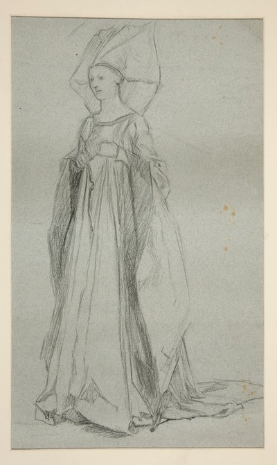 Studie voor Lady Anne, voor King Richard III (?) door Edwin Austin Abbey