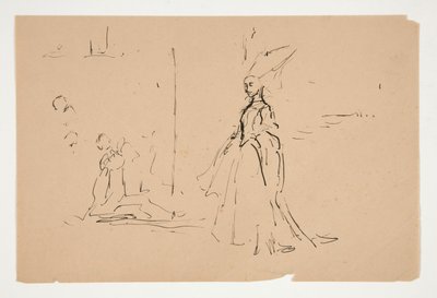 Studie voor Priester en de Grote Dame door Edwin Austin Abbey