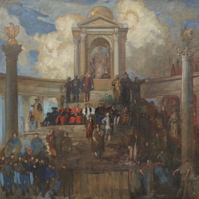 Studie voor De Apotheose van Pennsylvania voor de Kamer van Afgevaardigden door Edwin Austin Abbey
