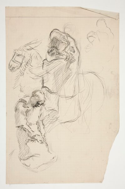 Studie voor De Zoektocht naar de Heilige Graal (serie van vijftien schilderijen voor de Boston Public Library, voltooid in 1901) door Edwin Austin Abbey