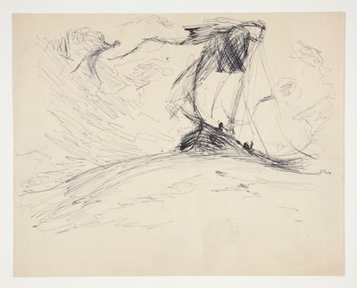 Studie voor De zoektocht naar de Heilige Graal (serie van vijftien schilderijen voor de Boston Public Library, voltooid in 1901) door Edwin Austin Abbey