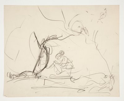 Studie voor De Zoektocht naar de Heilige Graal (serie van vijftien schilderijen voor de Boston Public Library, voltooid in 1901) door Edwin Austin Abbey