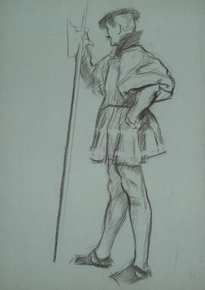 Studie voor Het proces van koningin Catherine door Edwin Austin Abbey