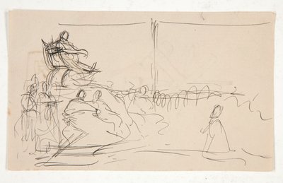 Studie voor Proces van Koningin Katherine door Edwin Austin Abbey