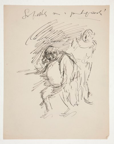 Studie voor een ongeïdentificeerd Shakespeare-stuk, mogelijk Falstaff door Edwin Austin Abbey