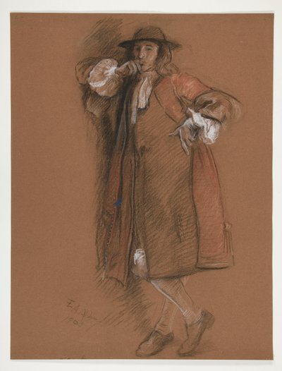 Studie voor figuur links door Edwin Austin Abbey