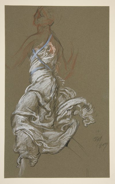 Studie voor figuur van 10 uur door Edwin Austin Abbey