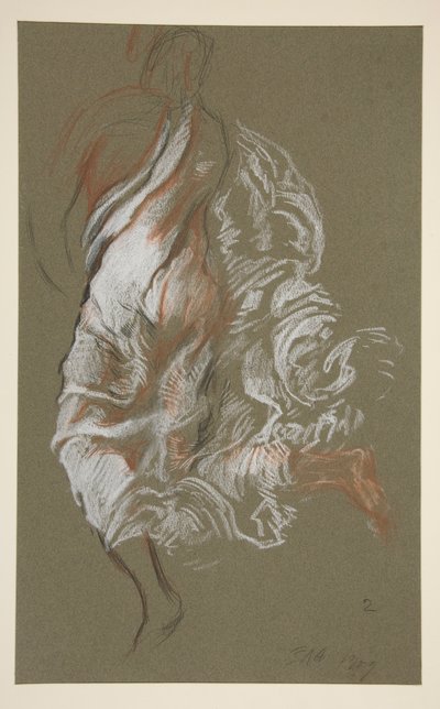 Studie voor figuur van 2 uur door Edwin Austin Abbey