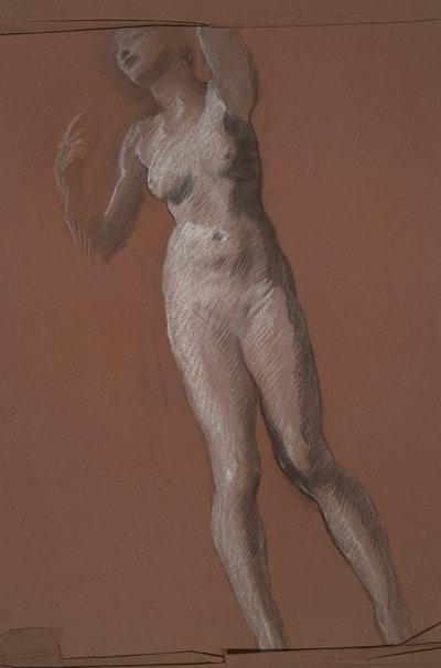 Studie voor figuur van 3 uur in door Edwin Austin Abbey