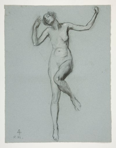 Studie voor figuur van 4 uur in door Edwin Austin Abbey