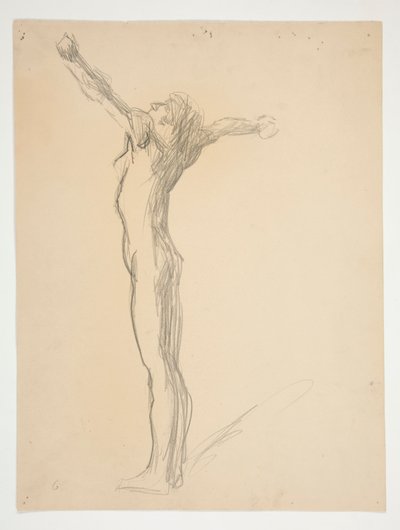 Studie voor figuur van 6 uur door Edwin Austin Abbey