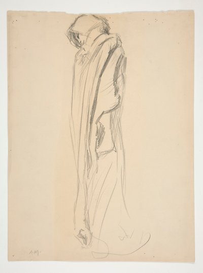 Studie voor figuur van 9 uur in door Edwin Austin Abbey