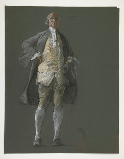 Studie voor figuur van Afgevaardigde Robert Morris in door Edwin Austin Abbey