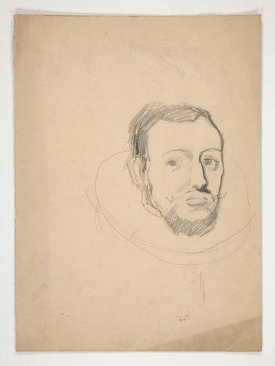 Studie voor hoofd van een man: schets voor muurschildering voor het staatskapitool in Harrisburg, Pennsylvania, 1902-1911 (voltooid door John Singer Sargent) door Edwin Austin Abbey